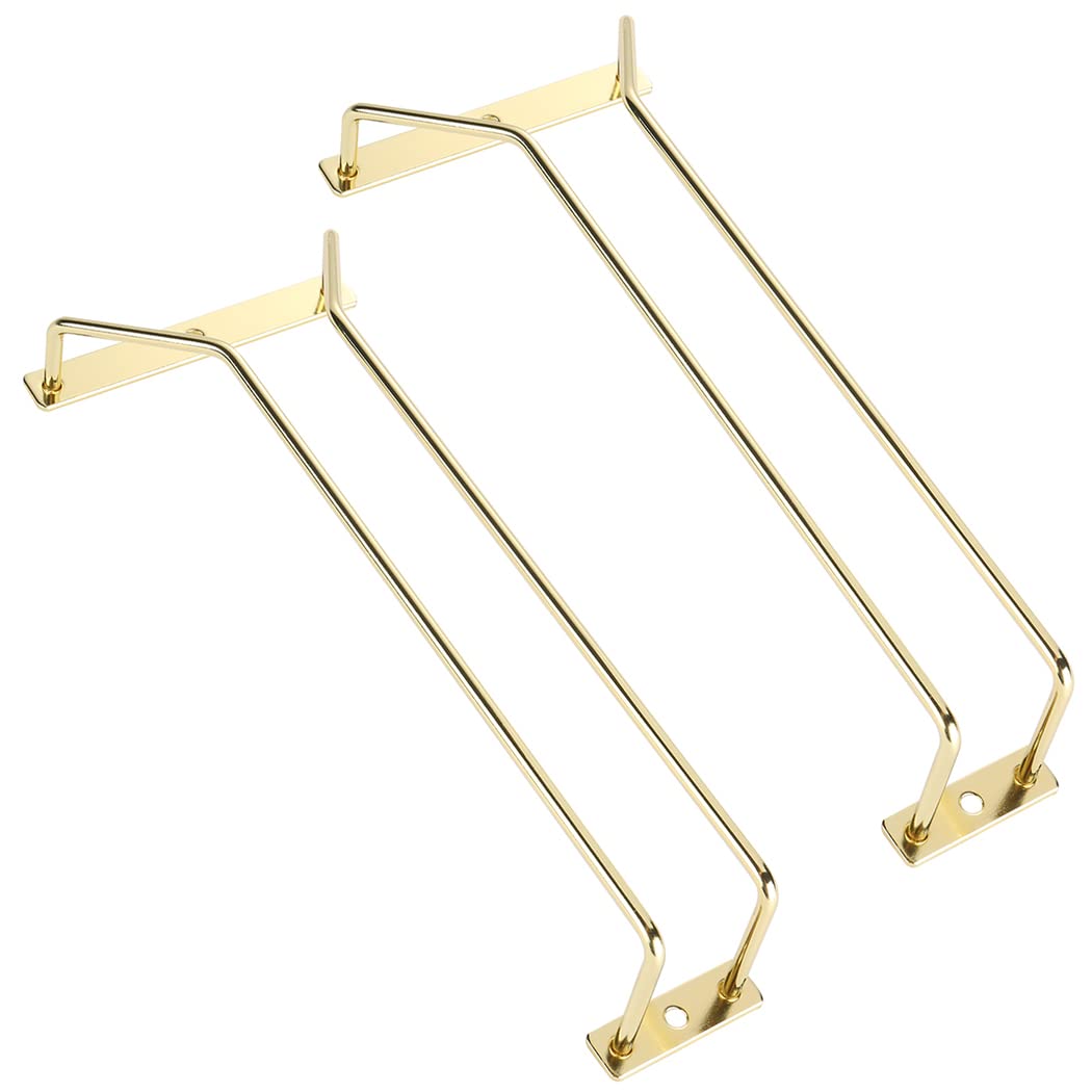 Dianoo Gold Wine Glass Holder, 27.5cm Single Row, 2 Pack