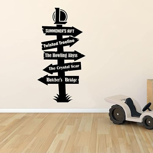 Miniatura 3 de League of Legends - Calcomanía de pared de dibujos animados de mapa de juego, camino, decoración de vinilo para habitación de niñas, niños,