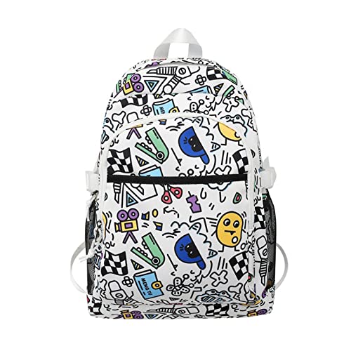 Mochila feminina de lazer, casual, para adolescentes, novidade, graffiti, mochila escolar para estudantes, mochila para laptop