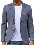 Mens Slim Fit 2 Button Blazer Notch Collar Suit Jacket Stretch Performance Sportcoat Dark Navy