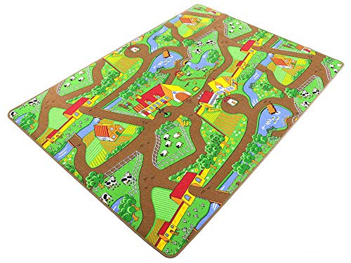 HEVO Mein Dorf Strassen Spielteppich | Kinderteppich 200x250 cm