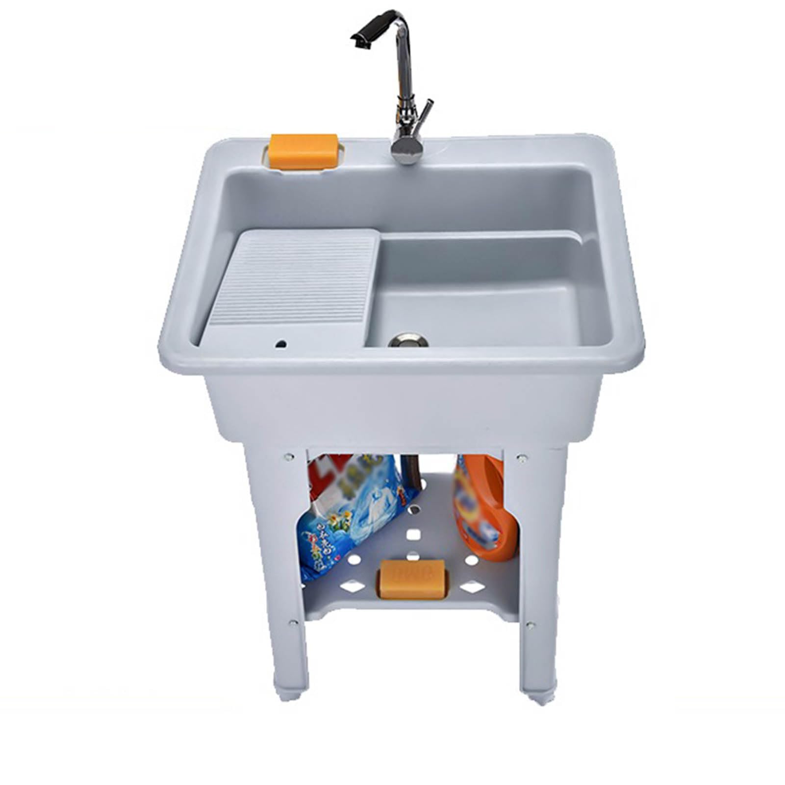 CSXSXAUO Utility Sink with Washboard and Faucet for Laundry Room, Garage, Basement, Garden