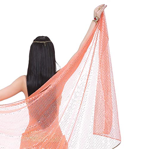 SHOWYOU 210cm*95cm Chiffon Shinning Spot Hand Scarf Stage Dancewear Scarves Belly Dance Shawls Veils2