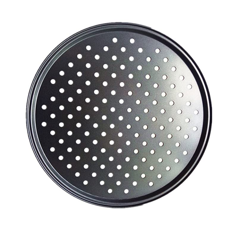 Bandeja de Acero Antiadherente para Pizza, Bandeja de Malla, Redonda, Honda, para Pizza, Molde de Acero para Hornear Pizza (32 cm) (24,5 cm)