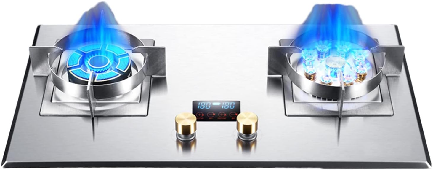 Estufa a Gas Portátil 2 Quemadores 7.2KW y 5.2KW con Temporizador