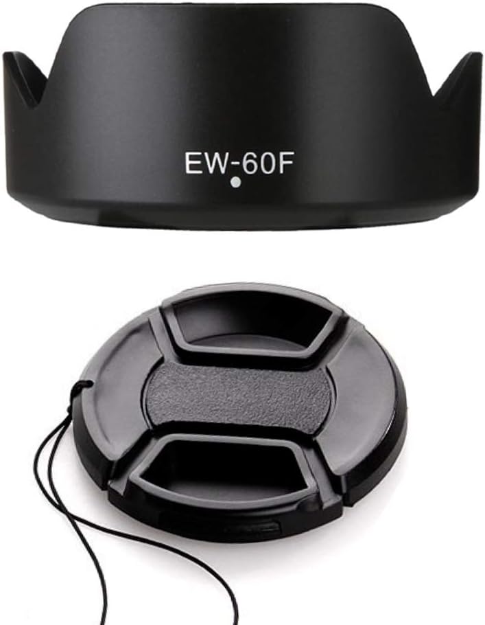 FANZR EW-60F Lens Hood & 55mm Lens Cap Compatible for EF-M 18-150mm F3.5-6.3 Lens (1+1 Pack)