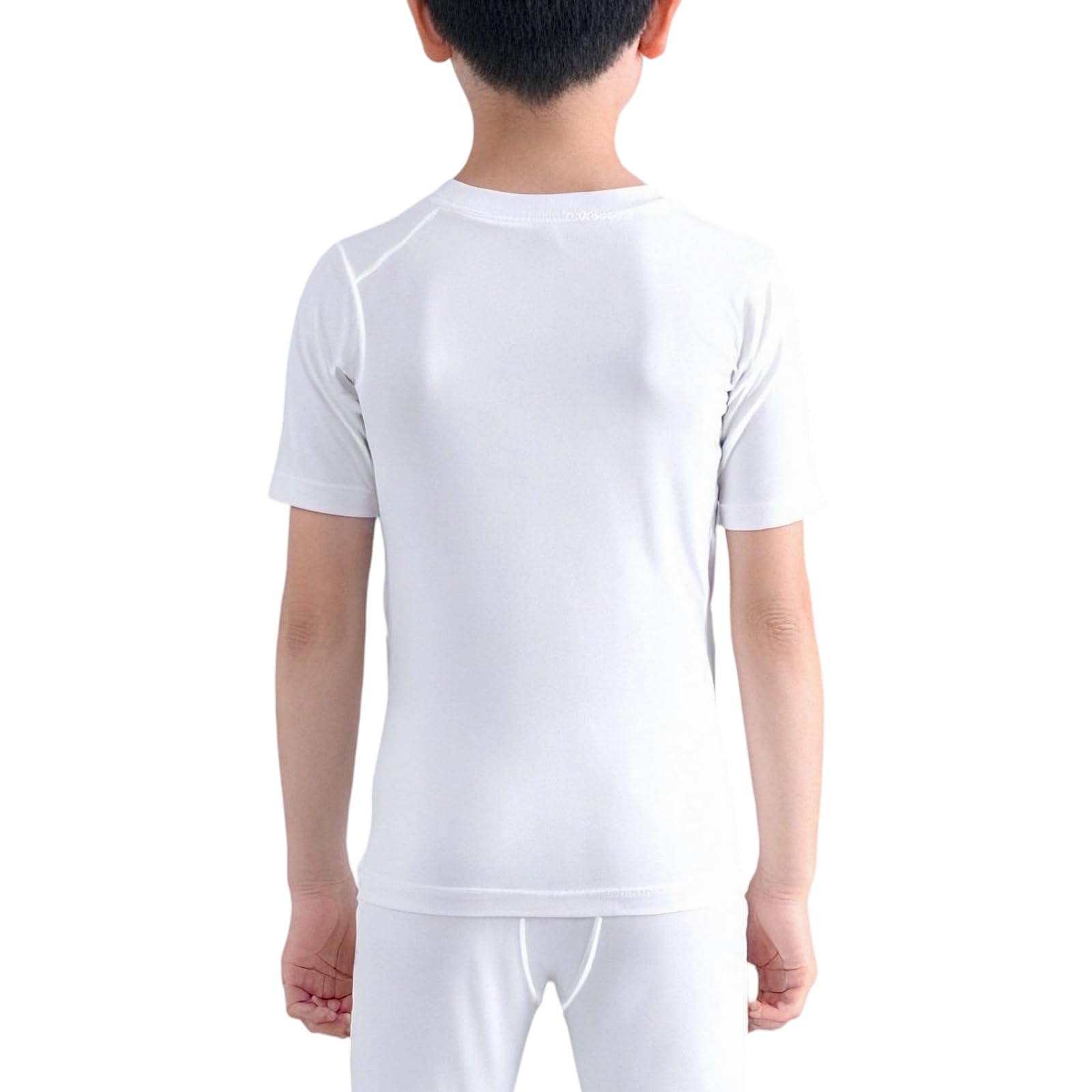 Camiseta de Compresión Térmica de Manga Corta para Niños Capa Base Transpirable Secado Rápido