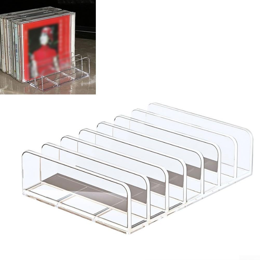 Contenitore per DVD in acrilico trasparente per CD con scomparti multipli che fornisce una comoda organizzazione ed esposizione per raccolte multimediali