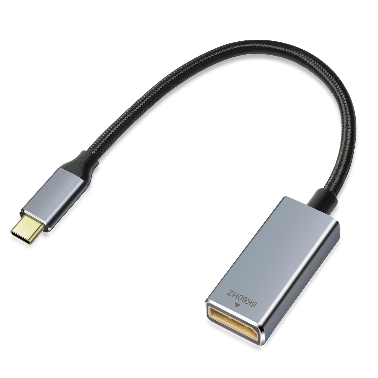 AXFEE USB C to DisplayPort Adapter, DP 1.4 8K@60Hz, 4K@60Hz/120Hz/144Hz, 2K@120Hz/240Hz Thunderbolt 4/3 to DP Converter, Compatible with Phone 15 Series, MacBook Pro, i-Pad, XPS, Galaxy