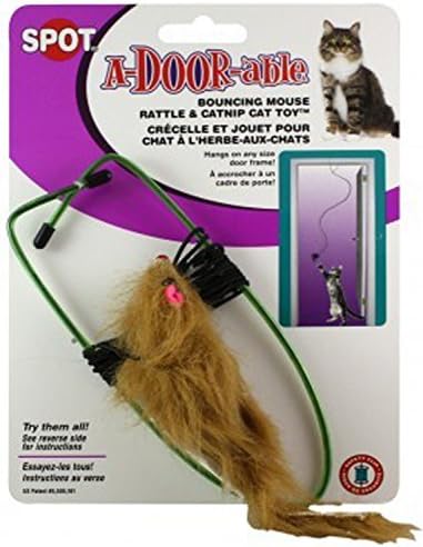 Ethical A-Door-Able Bouncing Mouse Cat Toy , Assorted Colors,Medium Breeds