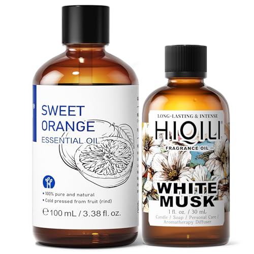 Aceite esencial de naranja 100ML y aceite de fragancia musk blanco 30ML