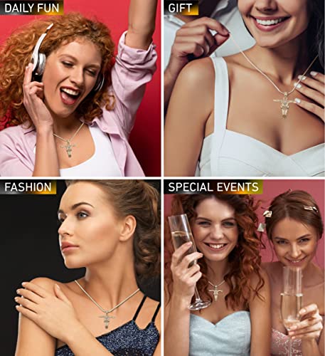 Gold Longhorn Sparkling Crystal Pendant Necklace - Cute Necklace with Longhorn Skull Head Sparkly Jewelry, Elegant Gold Charm Necklace - 18 Inches3