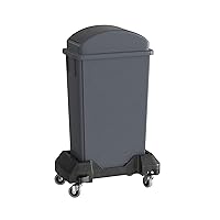 Vista 9 de Bote de basura Slim Jim negro de 23 galones con carrito