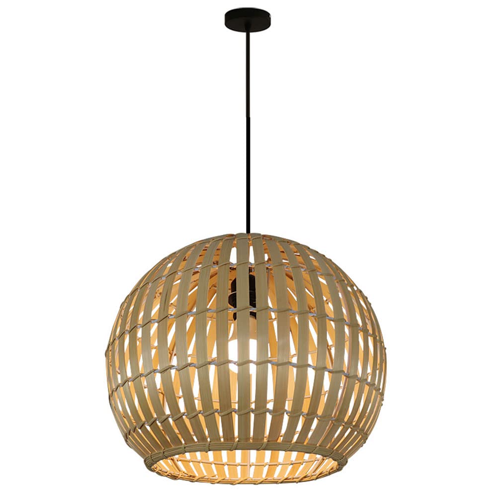 Lámpara colgante de bambú estilo farol vintage para iluminar techos rústicos 8