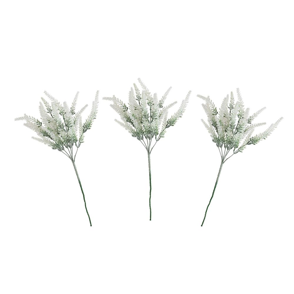 FloristryWarehouse Artificial Heather Spray 60cm/24 Inches Tall Pack of 3 White