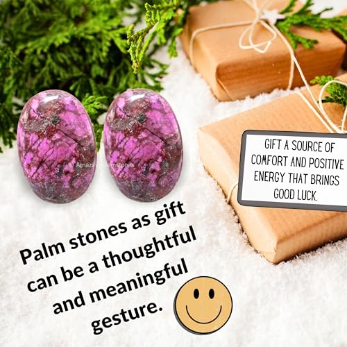 Image of Amazing Gemstone Cobalt Calcite Crystals and Healing Stones - Large Palm Stone Piedra - Crystal for Good Luck, Balanced Positive Energy, Meditation - Unique Stocking Stuffers and Birthday Gifts