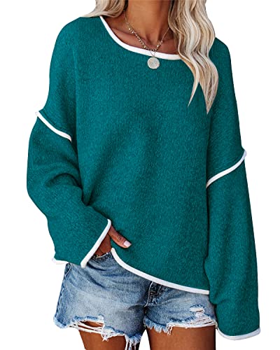 Image of SALENT Women's Casual Oversized Sweaters Loose Soft Chunky Knit Long Batwing Sleeve Pullover Sweater Outfit Sweatshirts Tops
