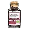 AURESA Früchtetee im Glas | Loser Tee Kirschbombe mit Kirschen – 120g | Wiederverwendbare Glasflasche mit Korkverschluss