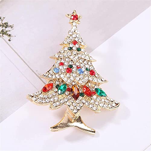 Colorful Crystal Christmas Tree Brooch Pin Vintage Christmas Tree Brooch for Women Girls (Color) Durability and Fashion3