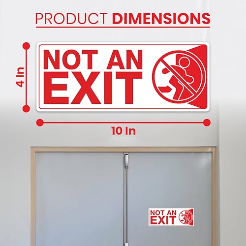 6 x Not an Exit Sign Sticker | 10 x 4 Inch Self-adhesive Vinyl This is Not an Exit Sign | UV-resistant, Waterproof Not an Exit Signs for Business by ShaDowZe - Used condition - Image 2