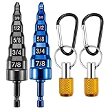 LYNCSEDAR 2-Pack 6 in 1 Copper Swaging Tool HVAC, Black & Blue Swedge Tool HVAC with Drill Bit Set & 5cm Carabiner, Copper Tube Expander for 1/4 3/8 1/2 5/8 3/4 7/8, Pipe Swage Tools for Repair Swager