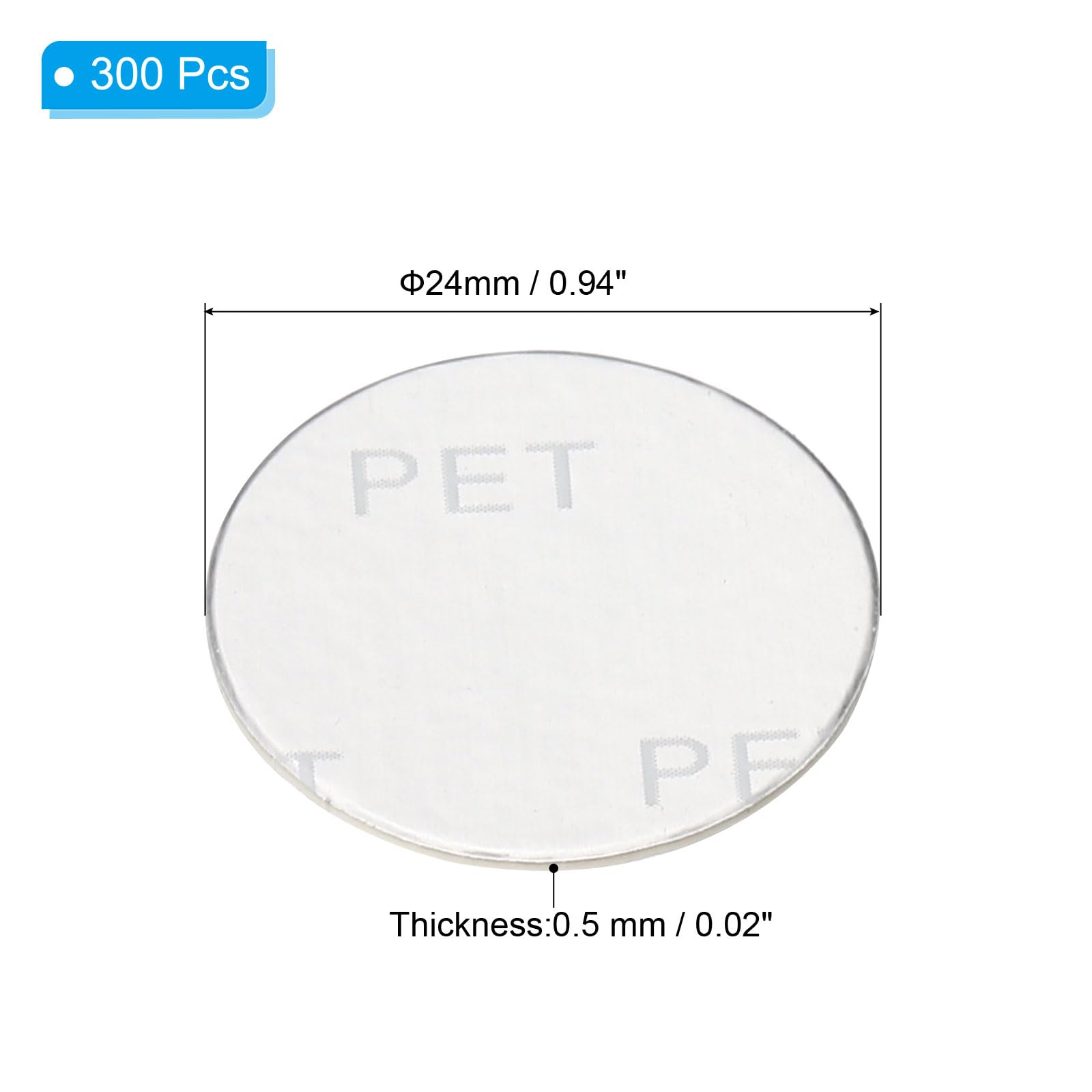 PATIKIL 24mm/0.94" Aluminum Foil Cap Liner, 300 Pack Resistant Tamper Induction Heat Sealer Sealing Liners for PET Bottle Jar Lid - Image 2