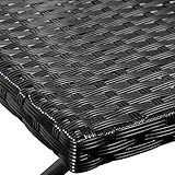 EVRE Capri Black Folding Rattan Square Wicker Weaved Outdoor Side Table for Bistros Balconies Gardens 40H x 40L x 40W cm Small Metal Framed Side Table - Image 5