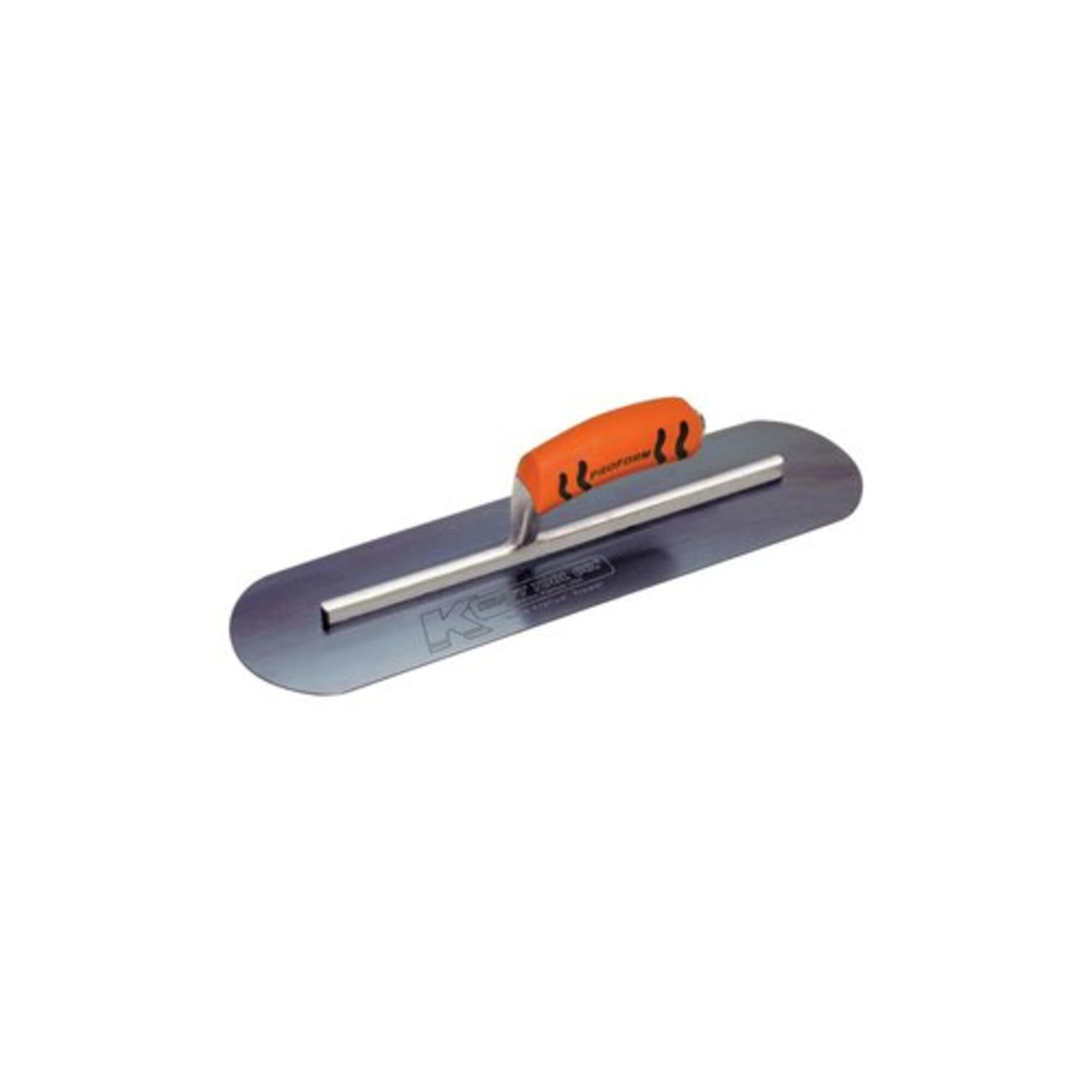 Kraft Tool CF738BPF Blue Steel Pool Trowel with ProForm Handle L-Shank, 18 x 4-Inch