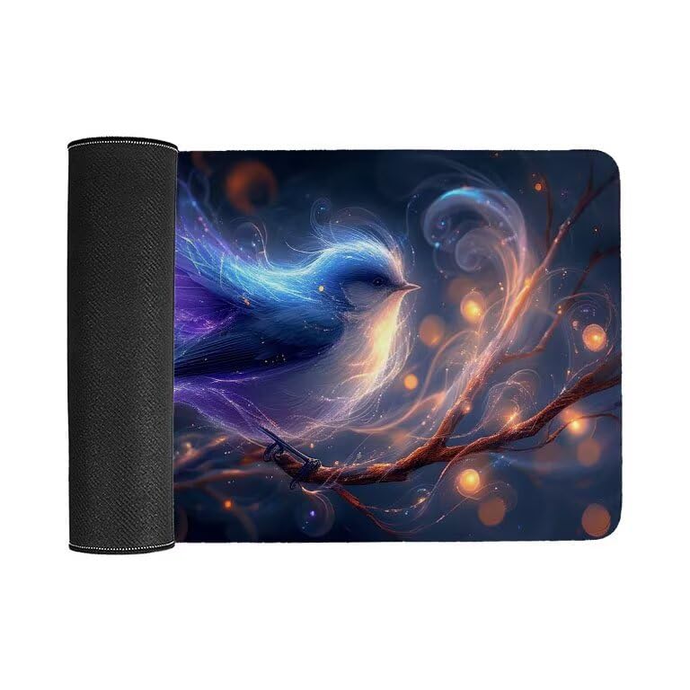 Tappetino Mouse Gaming XXL 1600 x 800 mm Tappetino Antiscivolo Sottomano Da Scrivania Per Mouse e Tastiera, Con Base In Gomma Antiscivolo, Lavabile, Mouse Pad Fantasia uccelli, Regalo per Uomo L-747