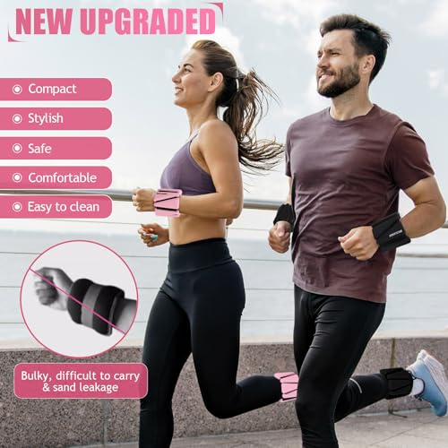 Image of BECOJADDE Ankle Weights Set of 2 (1 lb /2 lb /3 lb Each) Adjustable Wrist Weights for Women Men Wearable Arm Leg Weight for Pilates, Running, Walking, Workout, Yoga