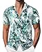 Suwangi Hombre Hawaiana Camisa de Verano Funky de Manga Corta Camisa Causal Playa Tropicale Palma Transpirable Ligera