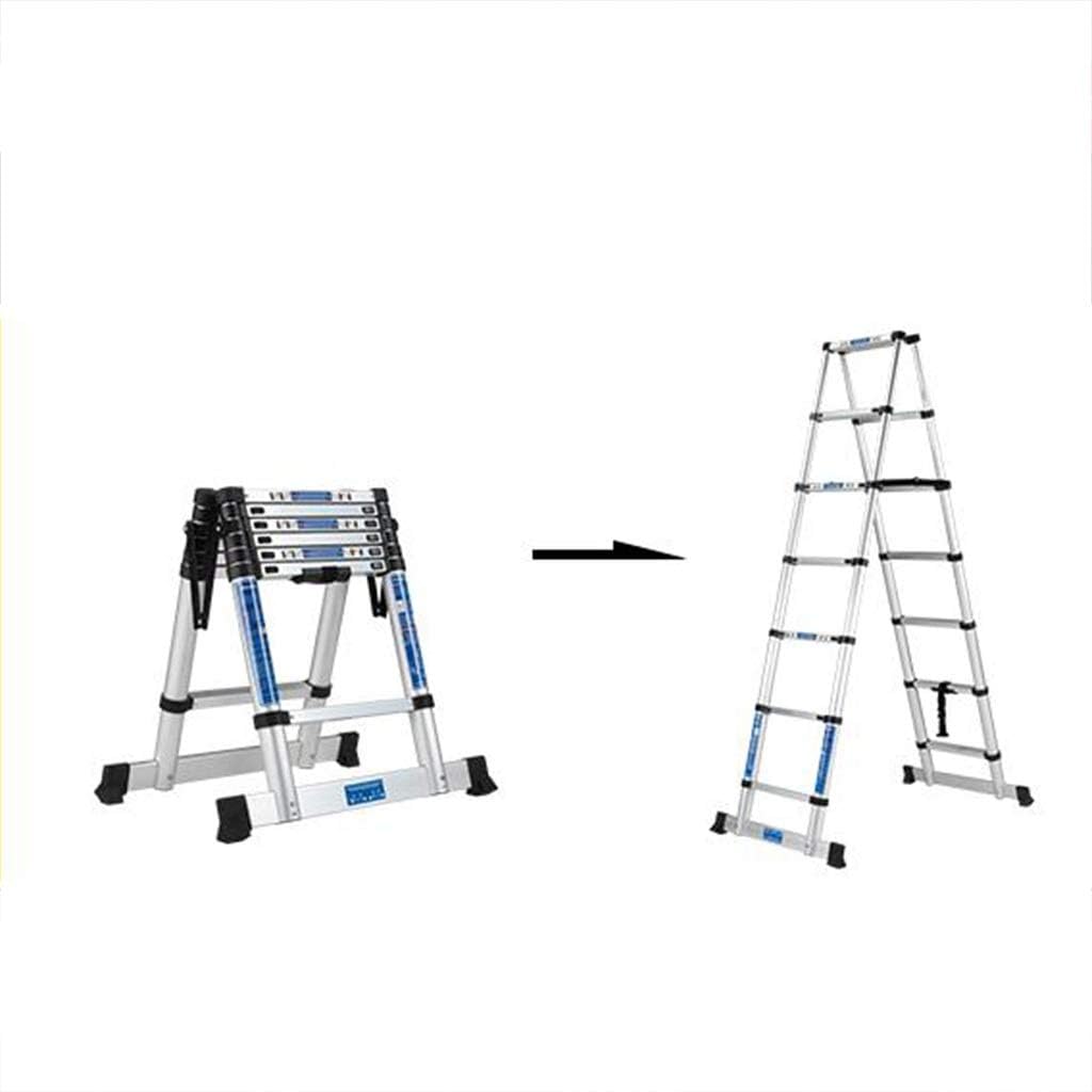Multifunction Extension Ladder,Folding Aluminum Ladder,Portable Engineering Stairs, Lifting Herringbone Ladder, Load Capacity 330lbs/150 Kg (Size : 2+2M)