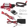 PerGar Rc Car Winch, Rc Winch Controller, Metal Winch with Remote Controller, 1/10 Scale Rc Model Vehicle Crawler Car Accessory, 1/10 Rc Crawler Accessories