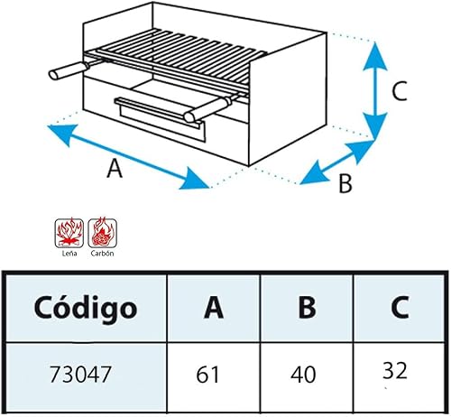 Imex El Zorro 71514 - Cassetto per Barbecue con griglia de Inossidabile - 61 x 40 x 33 cm - 3