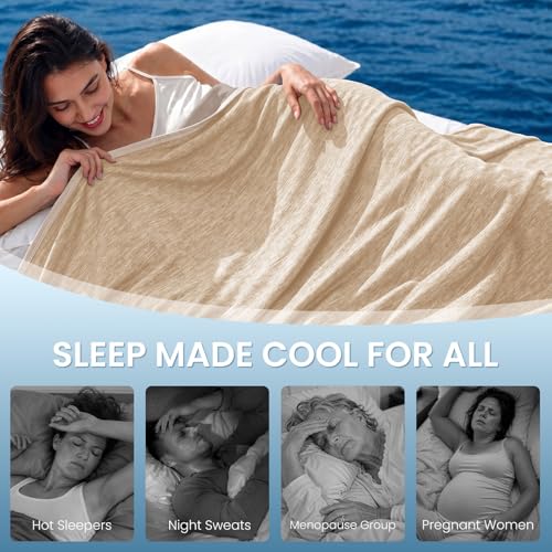 Image of TOPCEE Cooling Blanket(60 inchx90 inchTwin Size)for Night Sweats Absorbs Heat to Keep Adults, Children Cool on Warm Nights, Q-Max 0.5 Cooling blankets for Hot Sleepers, Ultra-Cool Lightweight Blanket for Bed