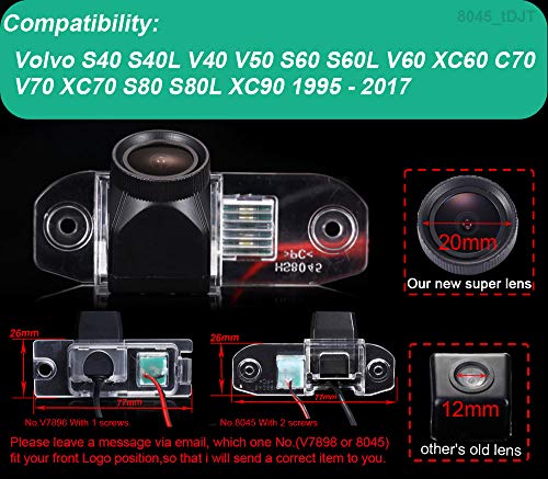 New 20mm Lens HD Color Waterproof Night Vision Car license plate light Rear View Camera for Volvo S40 S40L V40 V50 S60 S60L V60 XC60 C70 V70 XC70 S80 S80L XC90 1995-2017 - Image 2