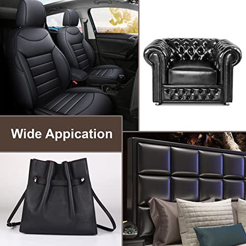 Premium 2 Yards Black Faux Leather Fabric - 1.2mm Thick PU Upholstery Vinyl for DIY Projects, Bags, Sofas, and Car Interiors 6 Premium 2 Yards Black Faux Leather Fabric - 1.2mm Thick PU Upholstery Vinyl for DIY Projects, Bags, Sofas, and Car Interiors - Image 5