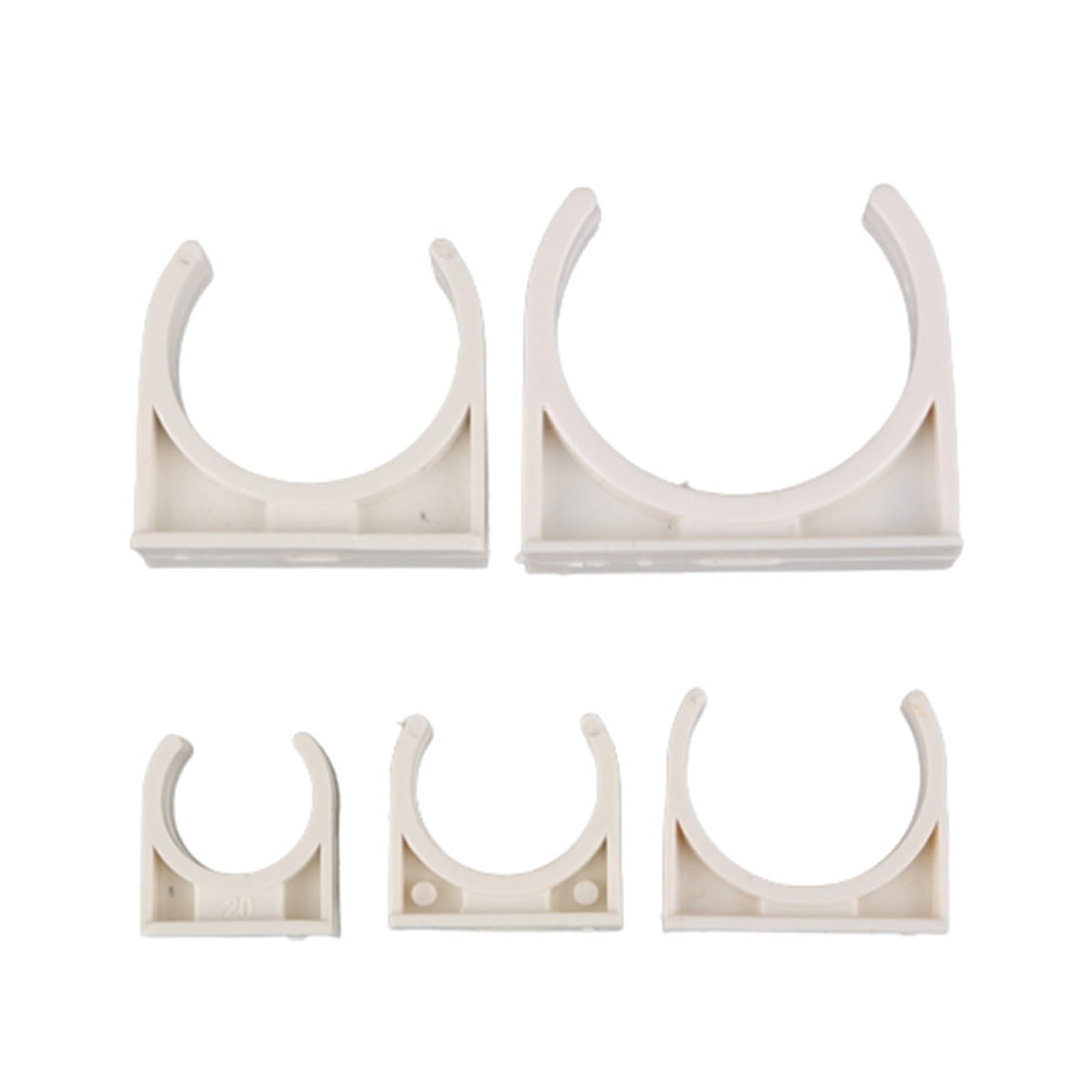 Plastic Clamps， Brake Pipe Clips wat Pack of 10 PVC Water Pipe Clamp White 16-50mm for Garden Irrigation(16mm)
