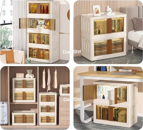 Image of Cupborad For Cloth|Toys|Book|Shoes Storage Oragnizer Multiuse Office Kitchen Fodable Storage Box Pack Of (3, DubleDoor)