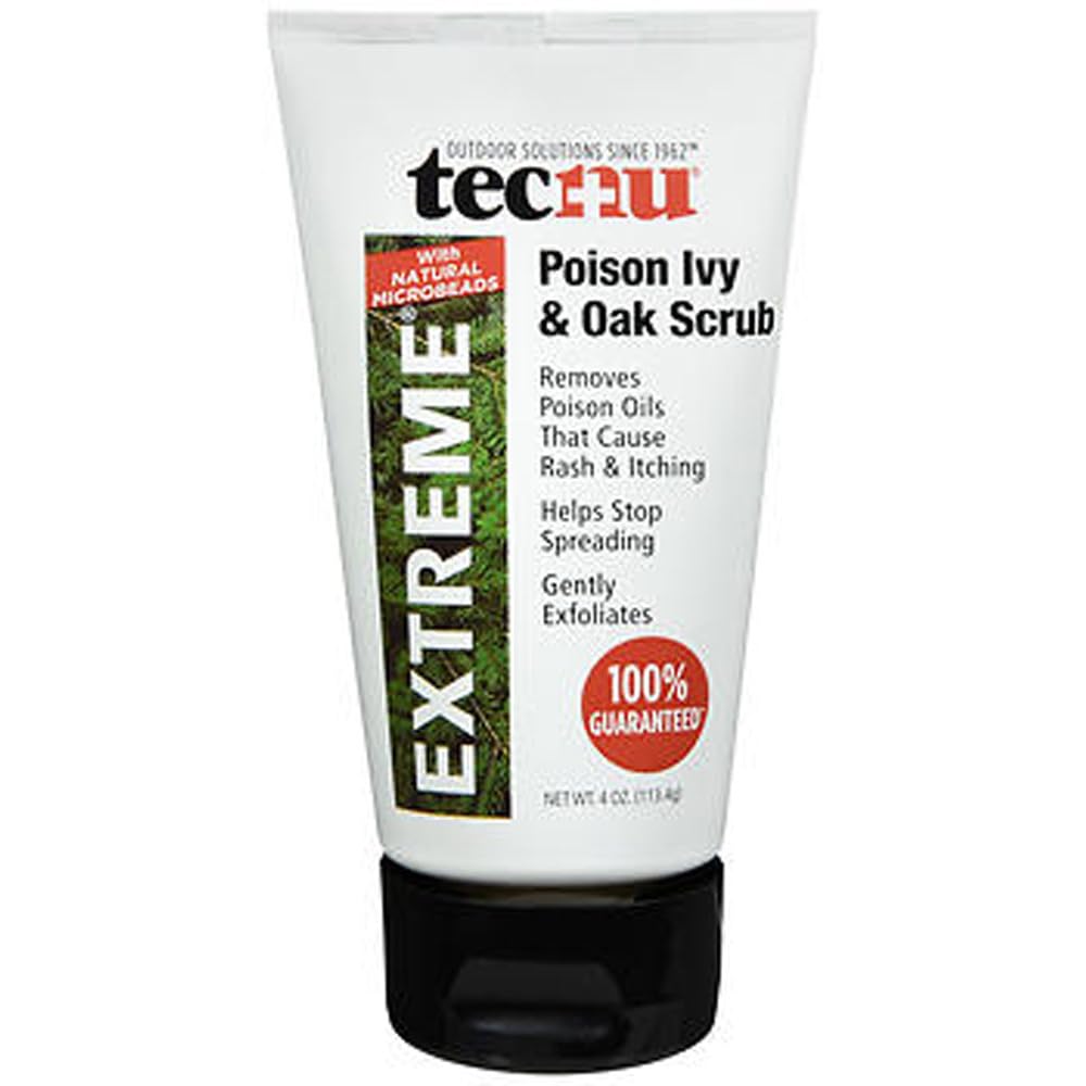 Tecnu Extreme Poison Ivy & Oak Scrub—Removes Toxin from Skin That Causes Poison Ivy and Poison Oak Rash, 4-Ounce Tube, (Pack of 2)