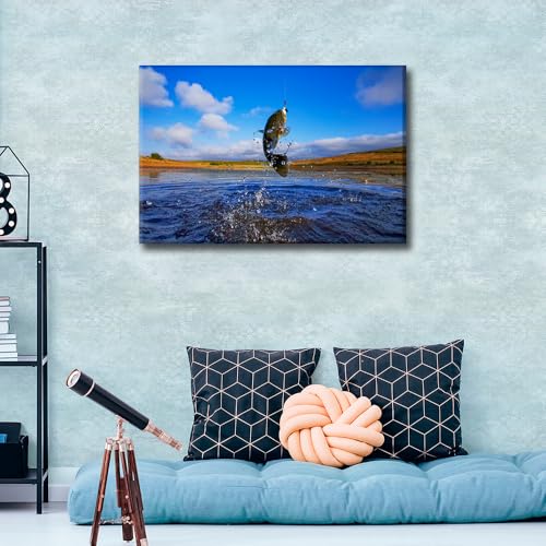 Image de paysage de lac toile murale encadrée prête à poser - 4