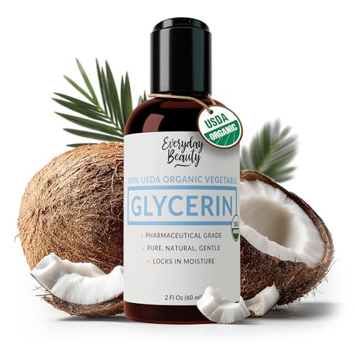 100% Organic Glycerin - For Skin & Hair - Food Grade - USDA Certified - Not From Palm Oil - Perfect Skin and Hair Moisturizer - 2 Fl Oz