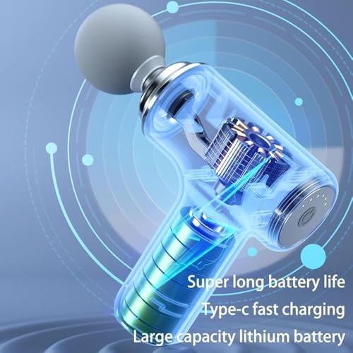 Image of JB'S LAND Mini Massage Gun for Deep Tissue Muscle Relaxation | Cordless Handheld Body Massager with 4 Interchangeable Massage Heads, USB Type-C Charging, Portable Percussion Massager for Neck, Back, Shoulder, Legs & Full Body