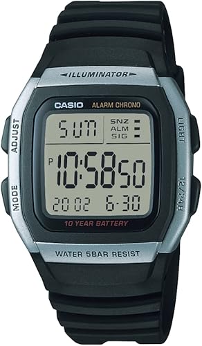 Reloj deportivo para hombre de acero inoxidable con correa negra W96H-1AV de Casio Reloj deportivo para hombre de acero inoxidable con correa negra W96H-1AV de Casio