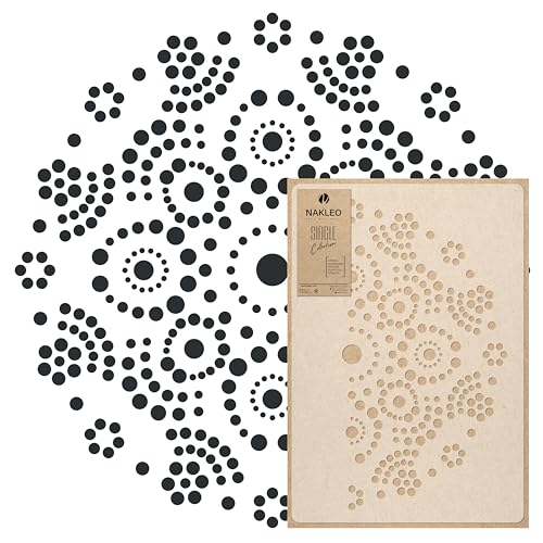 NAKLEO Painting Large Stencil, Diameter 35”, Aboriginal Dot Mandala Stencil, Reusable Plastic Template, Art Craft DIY, Big Geometric Orient Pattern for Painting Wall Floor Wood Fabric Furniture