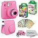 Fujifilm Instax Mini 9 Instant Film Camera - Fujifilm Instax Mini Instant Film, Twin Pack - Fujifilm Instax Mini Rainbow Film - Case for Fuji Mini Camera – Fuji Instax Accessory Bundle (Flamingo Pink)