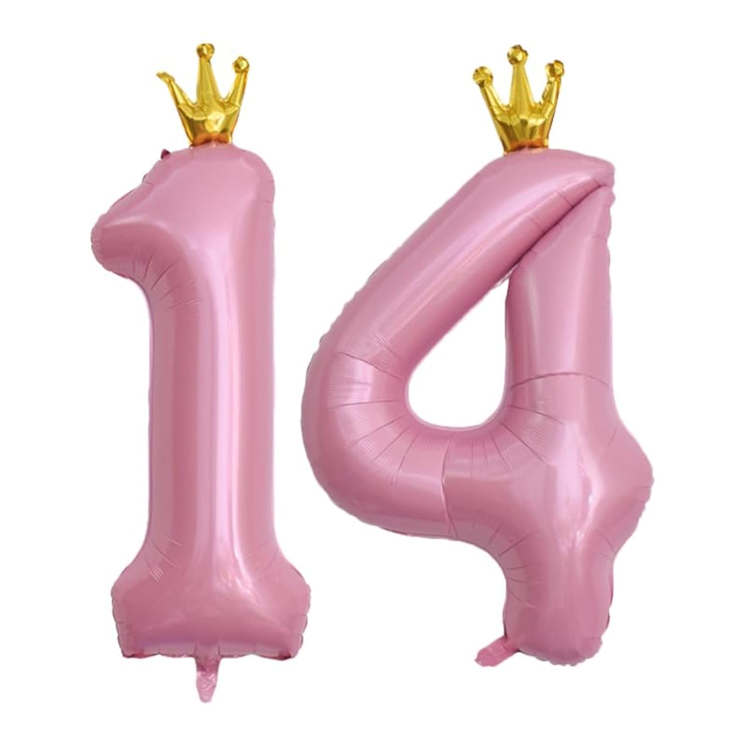 40 Inch Pink Crown Number 14 Balloons, 14th Large Foil Helium Balloons, Pink 14th Celebration Decor Happy 14th Birthday Party,14th Birthday Party