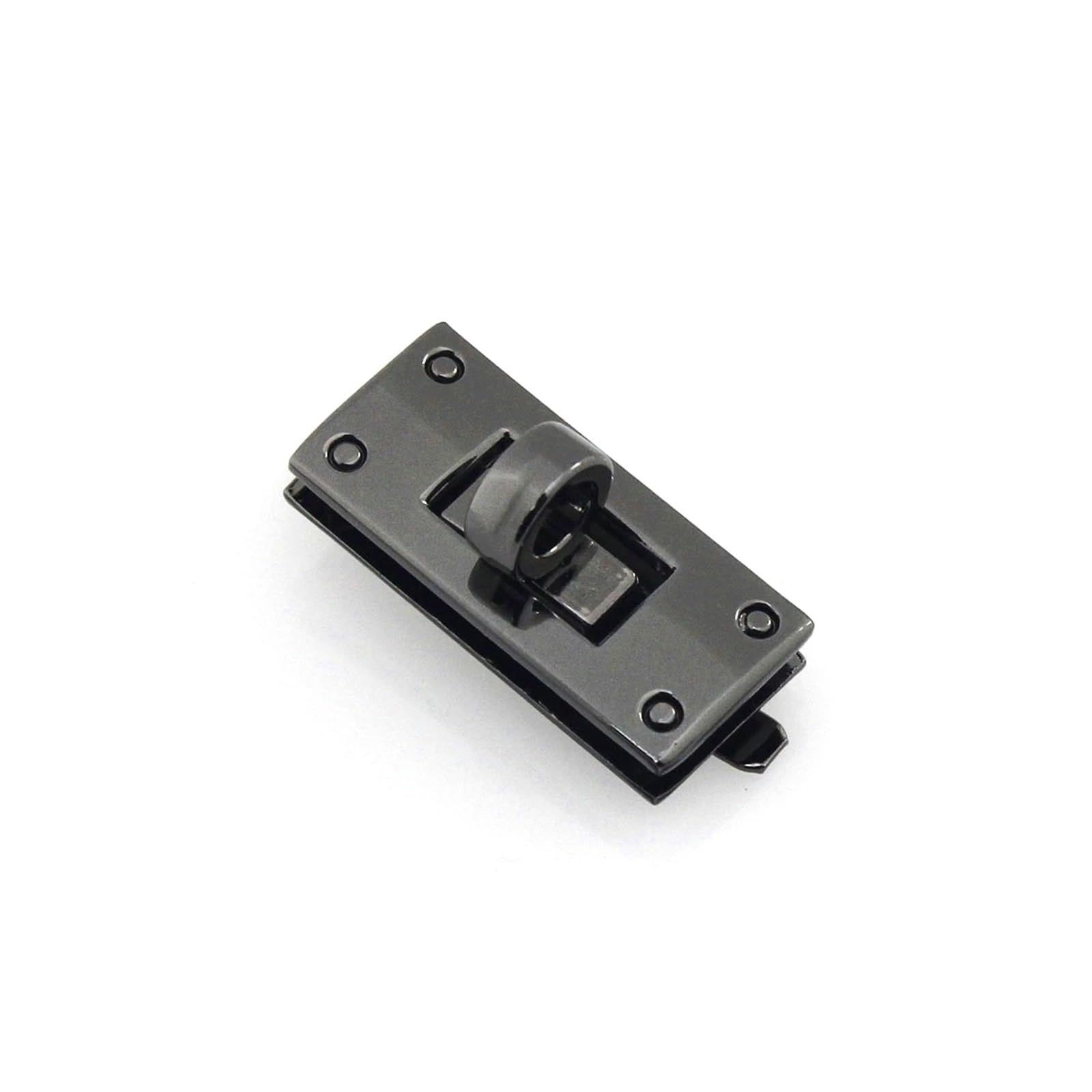 Serrure à tourniquet rectangulaire en métal gun black pour sac