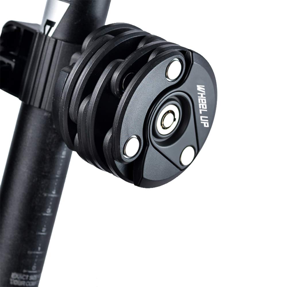 Riloer H844840A plegable universal bicicleta seguridad antirrobo cadena de bloqueo mini antirrobo aleación de aluminio hamburguesa cerradura con 3 llaves grises poste de bloqueo