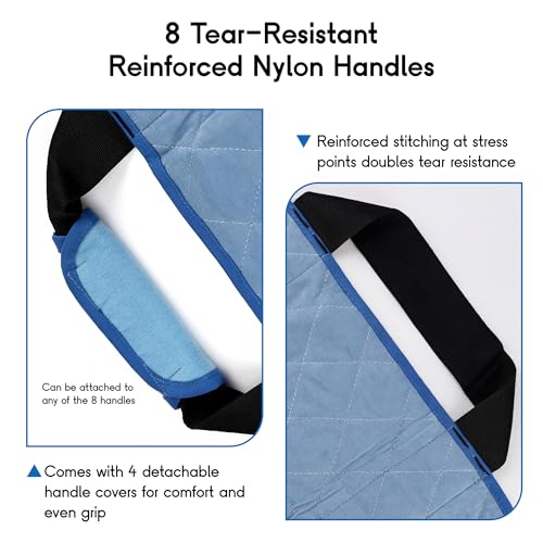 Coolshields Positioning Bed Pad with 8 Reinforced Handles, 34" x 52" Washable Waterproof Transfer & Sliding Sheet for Moving, Turning & Lifting Patients, Elderly, Bedridden & Incontinence Care, 2 Pack by CoolShields - Image 4